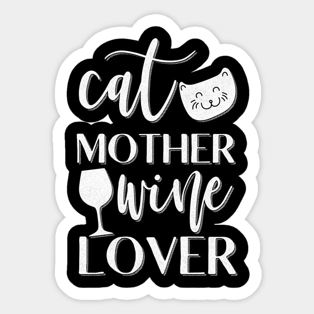 Cat Mother Wine Lover Funny Cat Owner Gift Sticker by Giggias